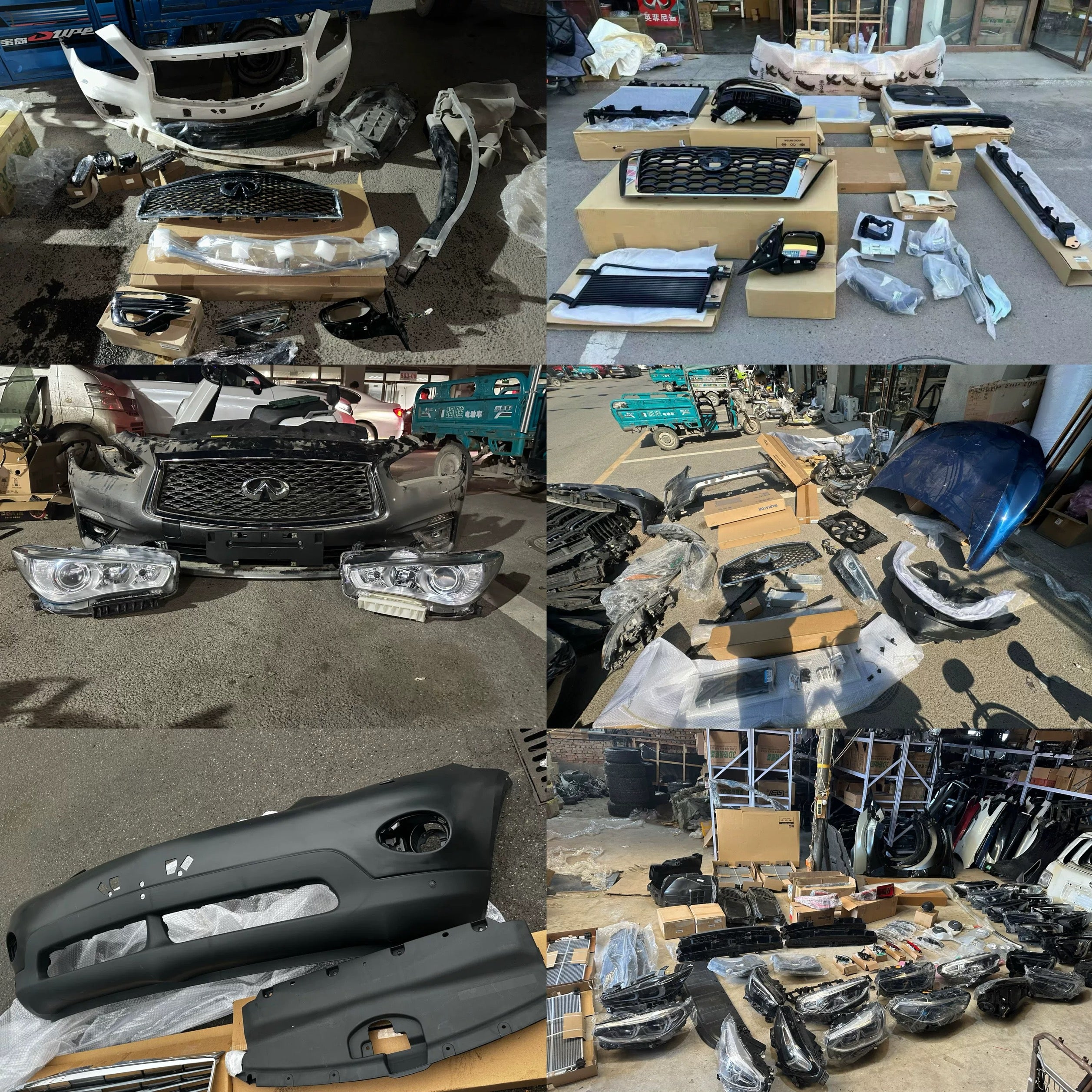 High-quality front headlights, taillights, and front bumper dismantled auto parts