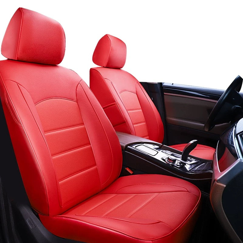 Car seat cover, genuine leather, full-wrap, all-season, custom-made, suitable for both new and old models, leather seat cushion, red seat cover, dedicated seat cover