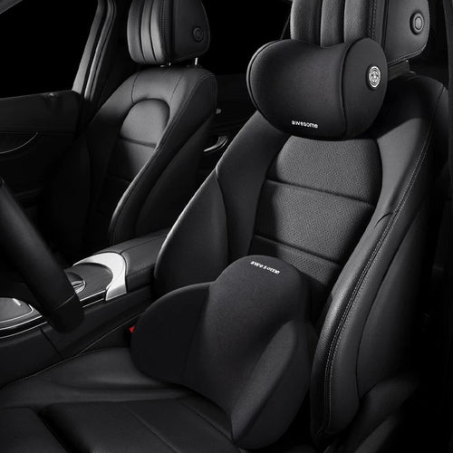 Car headrest and lumbar support set, memory foam lumbar pad, lumbar support, lumbar pillow, car backrest cushion pillow for vehicles