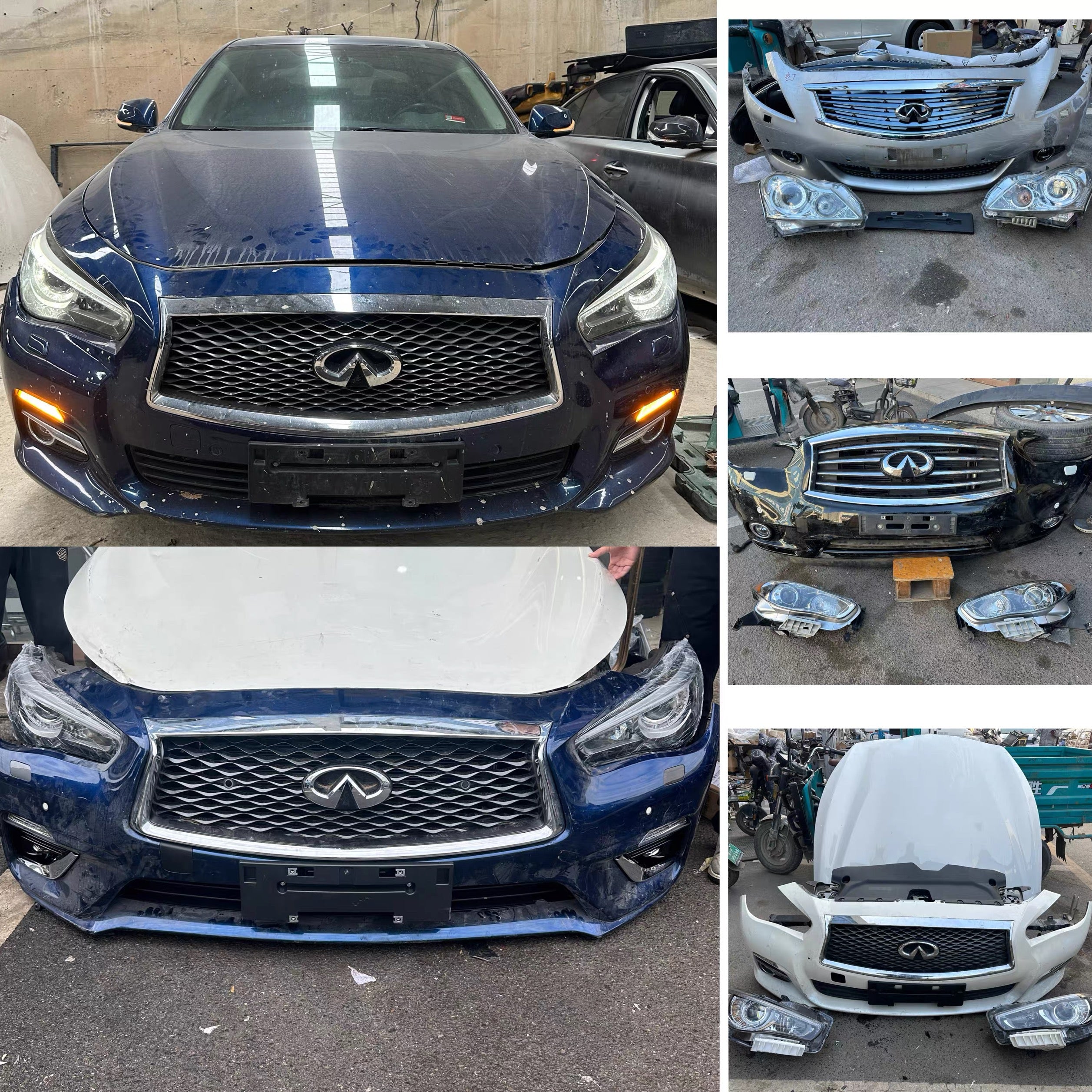 High-quality front headlights, taillights, and front bumper dismantled auto parts