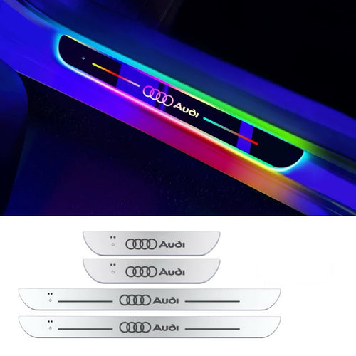 Car door sill strip, on-board LED flowing light breathing lamp, automatic sensing when opening the door inside the car, no wiring required, welcome pedal light
