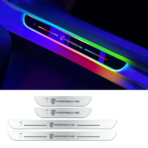 Car door sill strip, on-board LED flowing light breathing lamp, automatic sensing when opening the door inside the car, no wiring required, welcome pedal light
